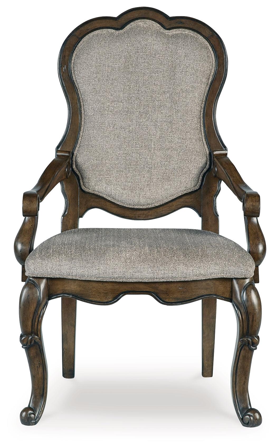 Maylee Dark Brown Dining Arm Chair, Set of 2 by Ashley at Eve Furniture