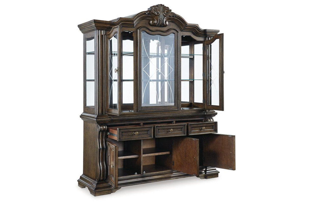 Maylee Dark Brown Dining Buffet and Hutch by Ashley at Eve Furniture
