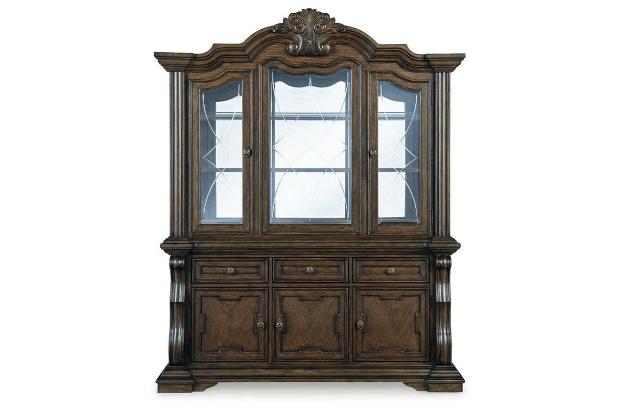 Maylee Dark Brown Dining Buffet and Hutch by Ashley at Eve Furniture
