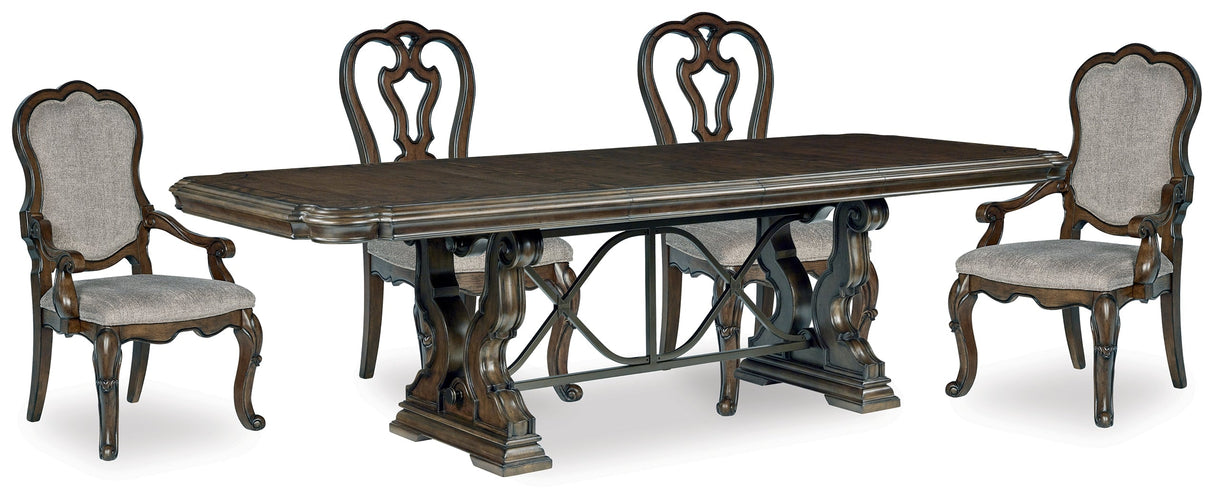 Maylee Dark Brown Dining Table and 4 Chairs by Ashley at Eve Furniture