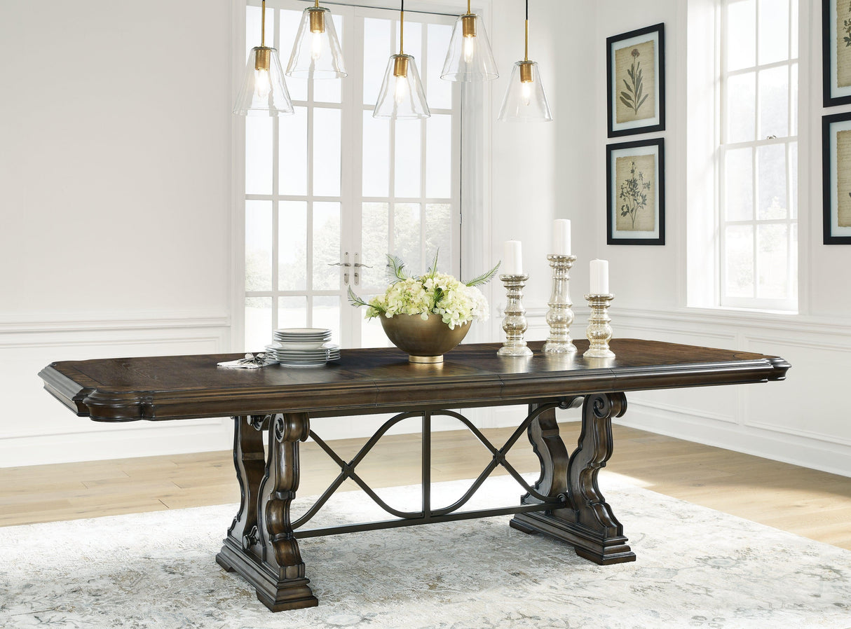 Maylee Dark Brown Dining Table and 6 Chairs by Ashley at Eve Furniture
