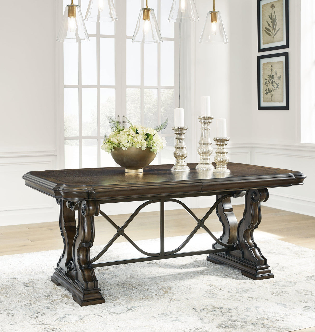 Maylee Dark Brown Dining Table and 6 Chairs by Ashley at Eve Furniture