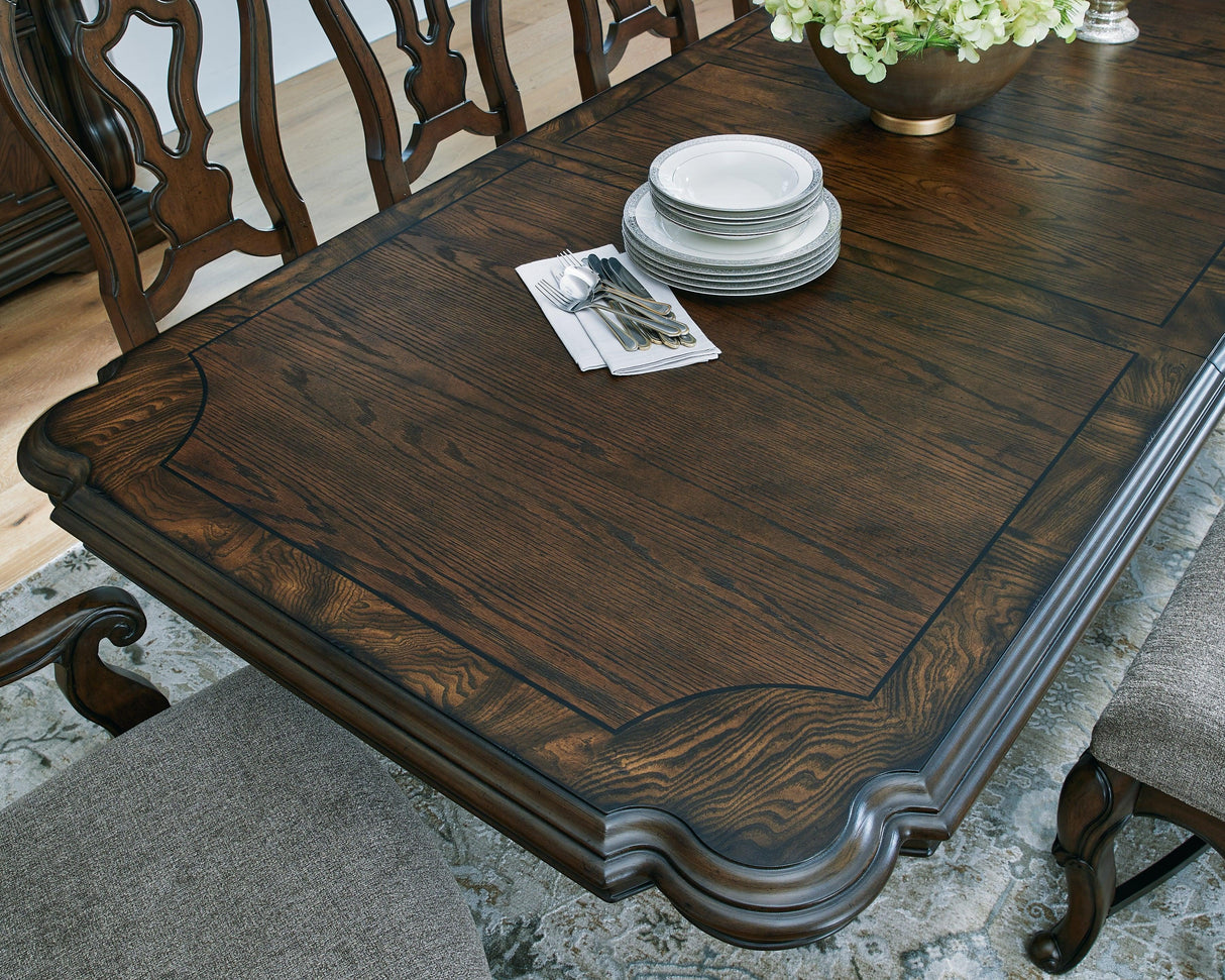 Maylee Dark Brown Dining Table and 6 Chairs by Ashley at Eve Furniture