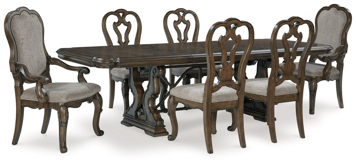 Maylee Dark Brown Dining Table and 6 Chairs by Ashley at Eve Furniture