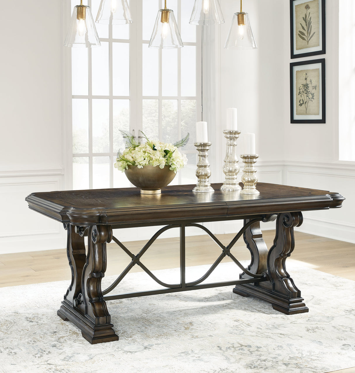 Maylee Dark Brown Dining Table and 6 Chairs by Ashley at Eve Furniture