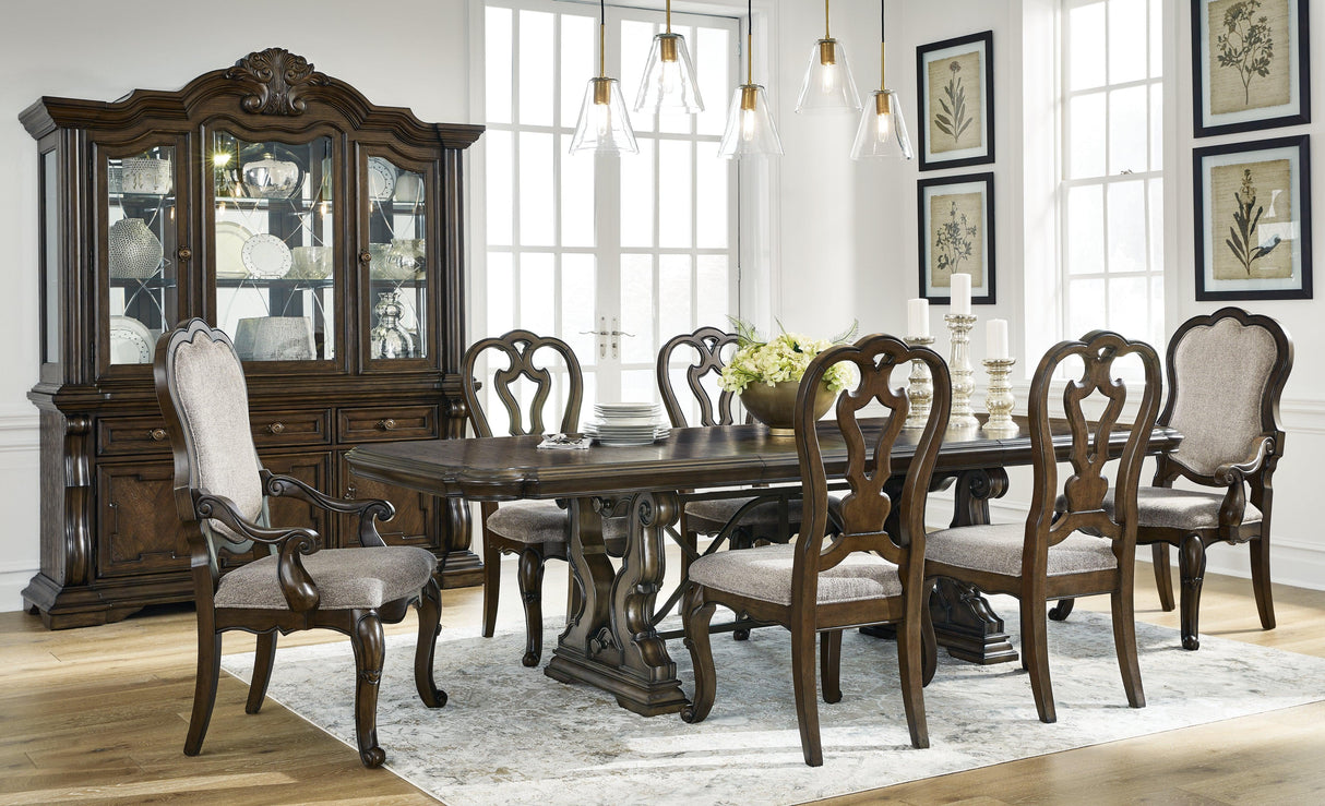 Maylee Dark Brown Dining Table and 6 Chairs by Ashley at Eve Furniture