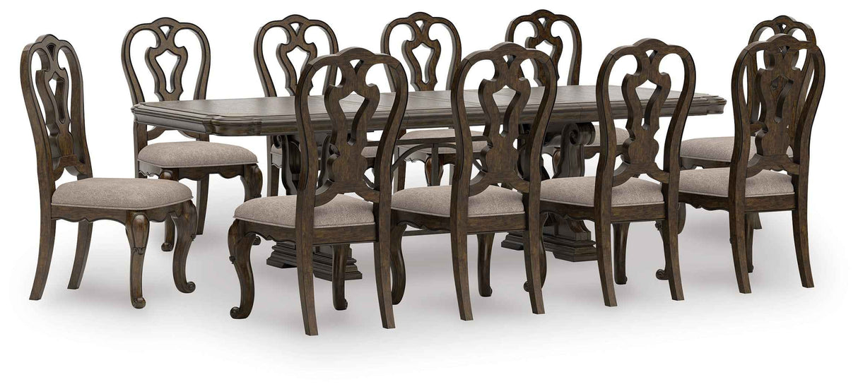 Maylee Dark Brown Extendable Dining Room Set by Ashley at Eve Furniture