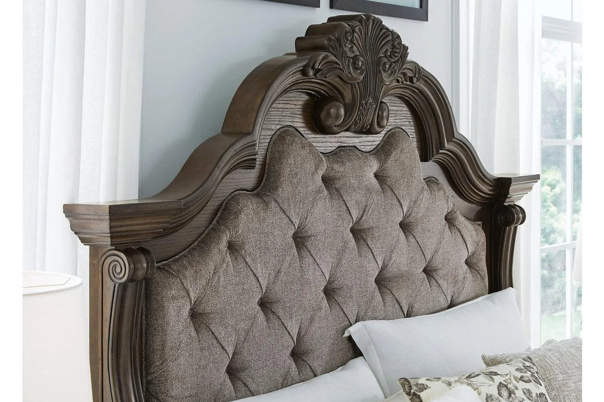 Maylee Dark Brown Queen Upholstered Bed by Ashley at Eve Furniture