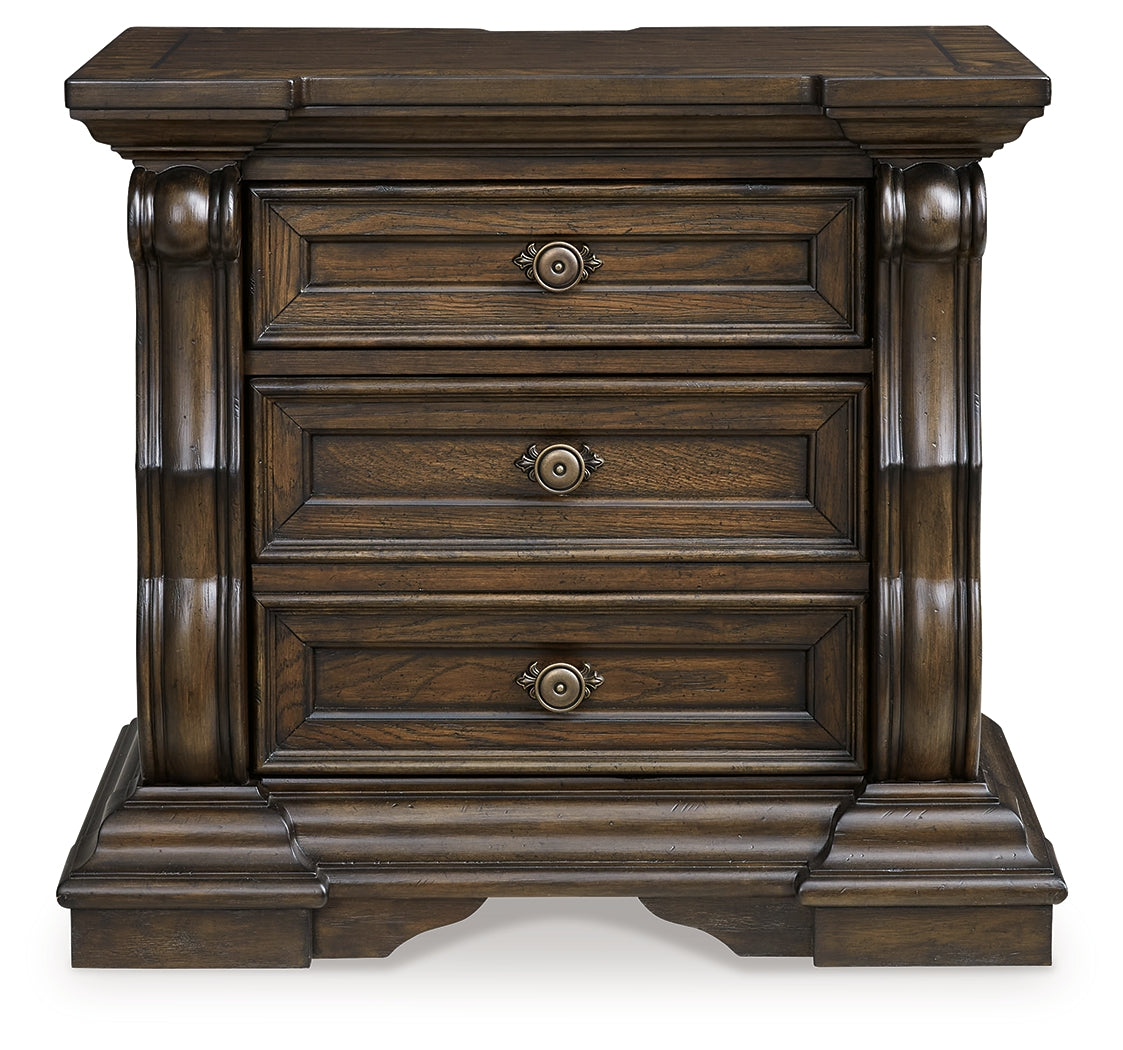 Maylee Dark Brown Upholstered Canopy Bedroom Set by Ashley at Eve Furniture
