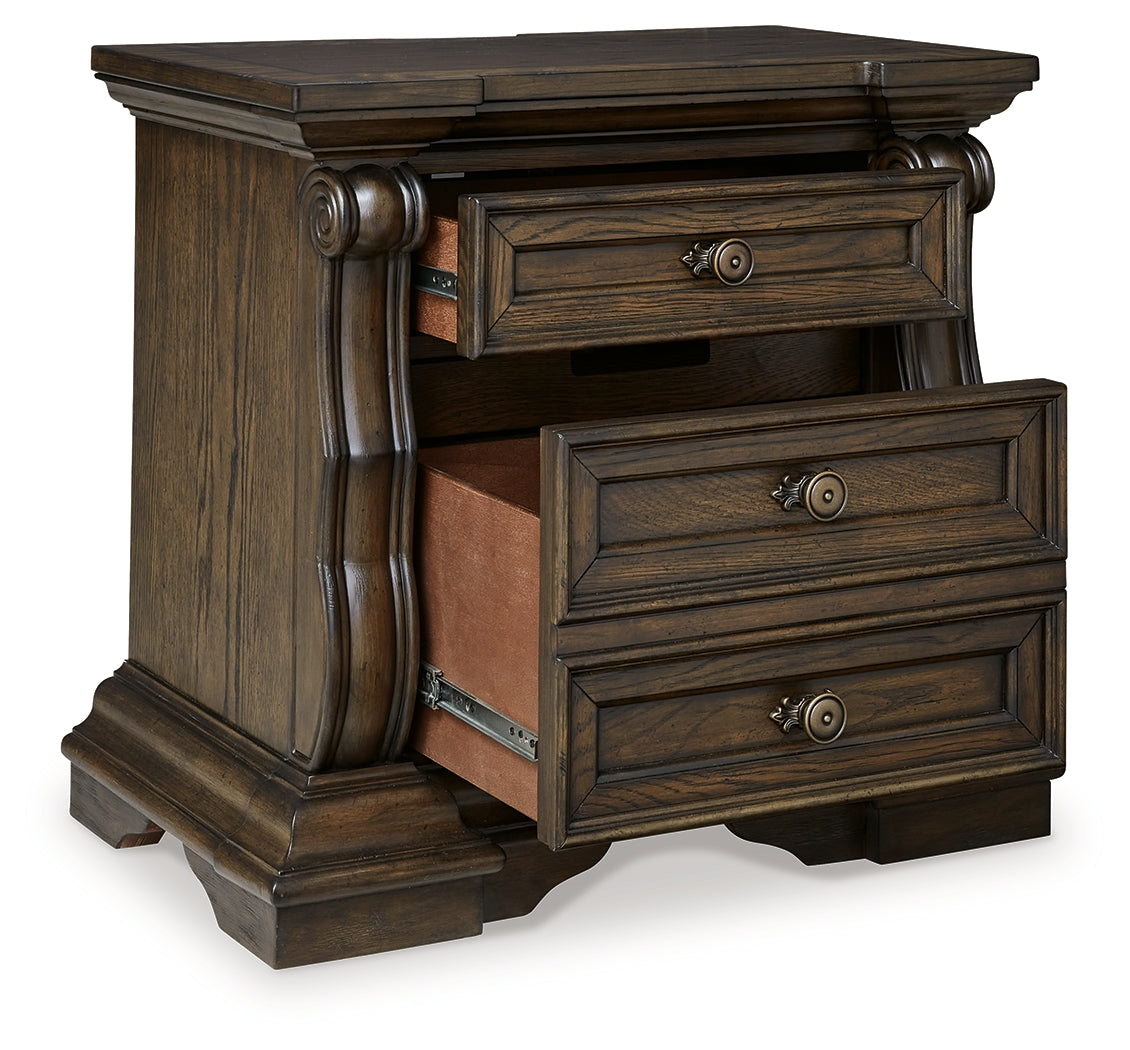Maylee Dark Brown Upholstered Canopy Bedroom Set by Ashley at Eve Furniture