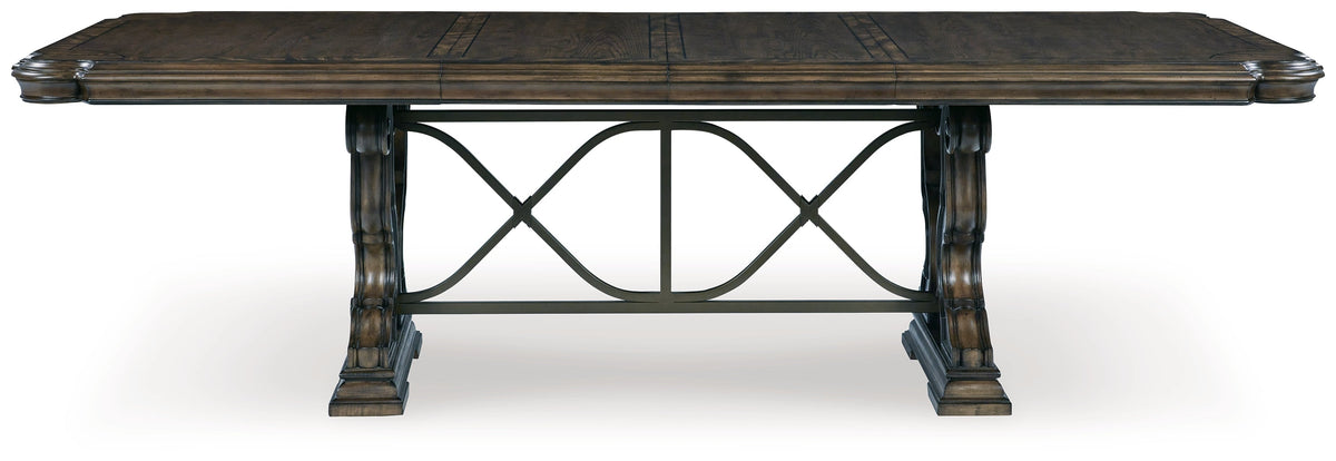 Maylee Dining Table and 10 Chairs in Dark Brown by Ashley at Eve Furniture