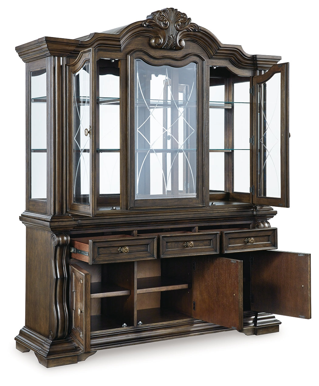 Maylee Dining Table and 6 Chairs and Bench with Storage in Dark Brown by Ashley at Eve Furniture