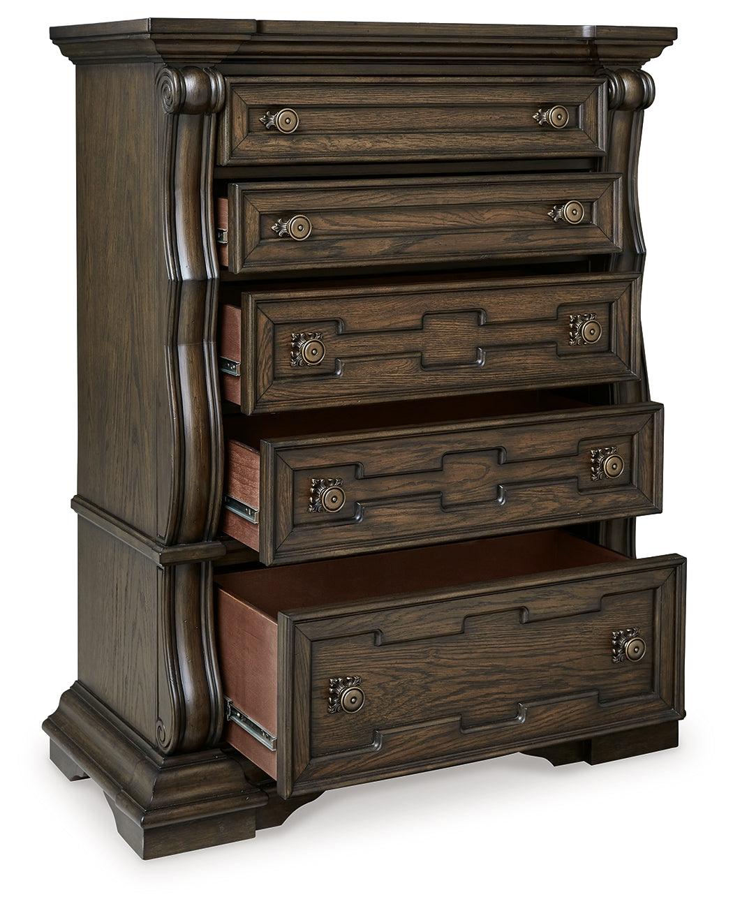 Maylee Dark Brown Chest of Drawers by Ashley at Eve Furniture