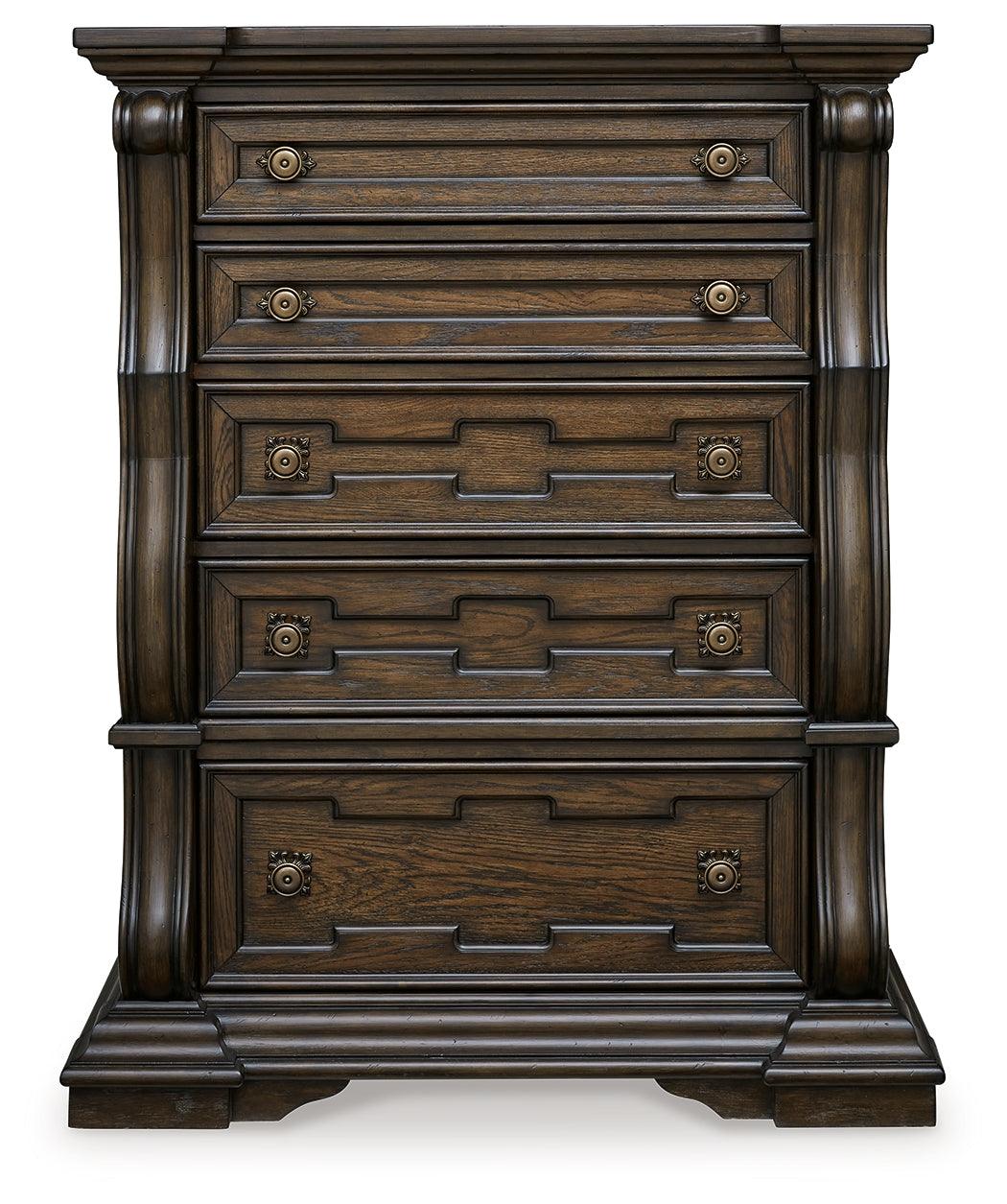 Maylee Dark Brown Chest of Drawers by Ashley at Eve Furniture