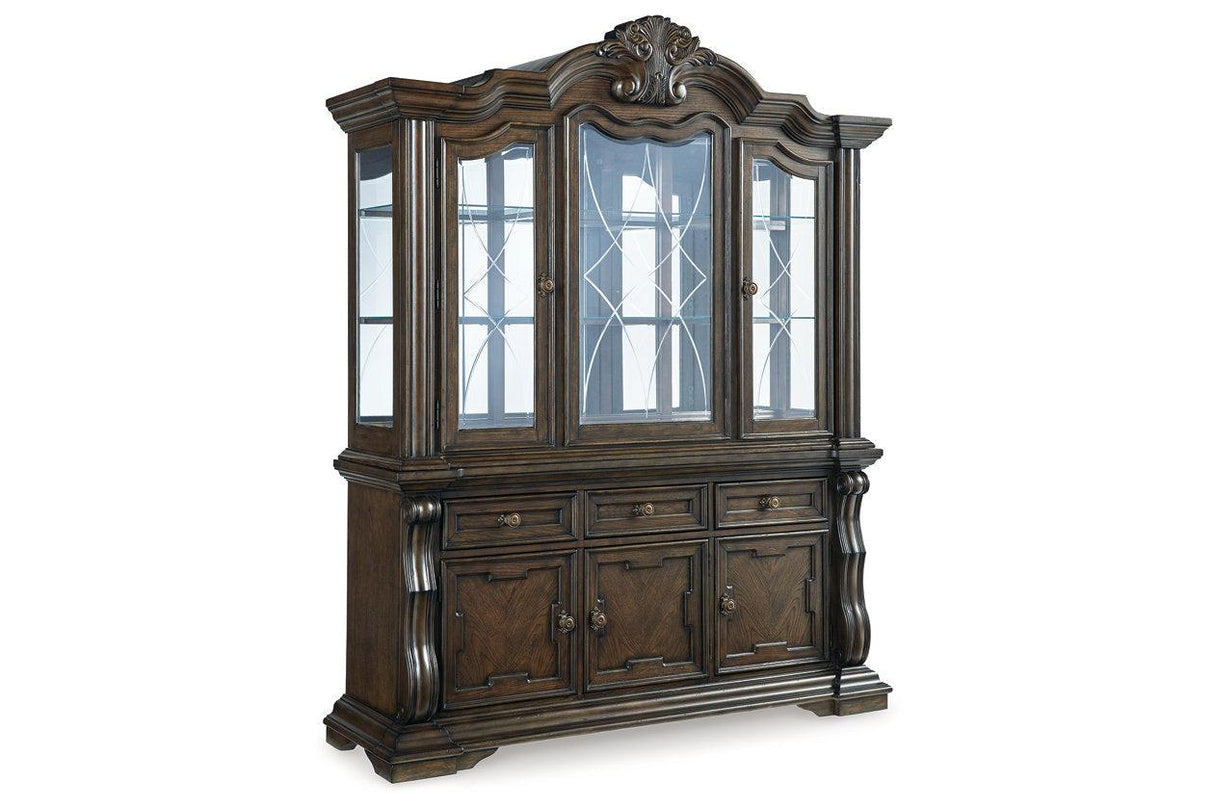 Maylee Dark Brown Dining Buffet and Hutch by Ashley at Eve Furniture