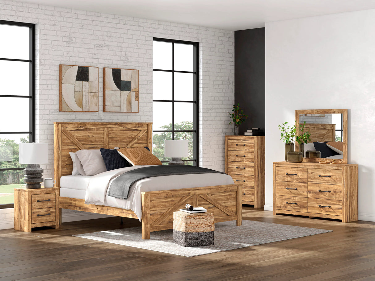 Maystonna Brown Crossbuck Panel Bedroom Set by Ashley at Eve Furniture
