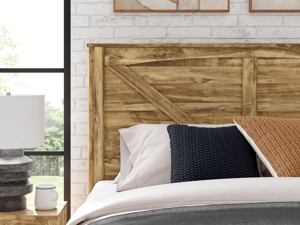 Maystonna Brown Crossbuck Panel Bedroom Set by Ashley at Eve Furniture