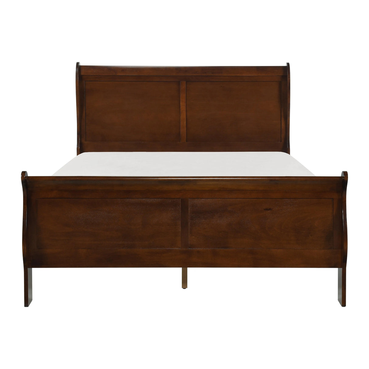 Mayville Brown Cherry Queen Sleigh Bed by Homelegance at Eve Furniture