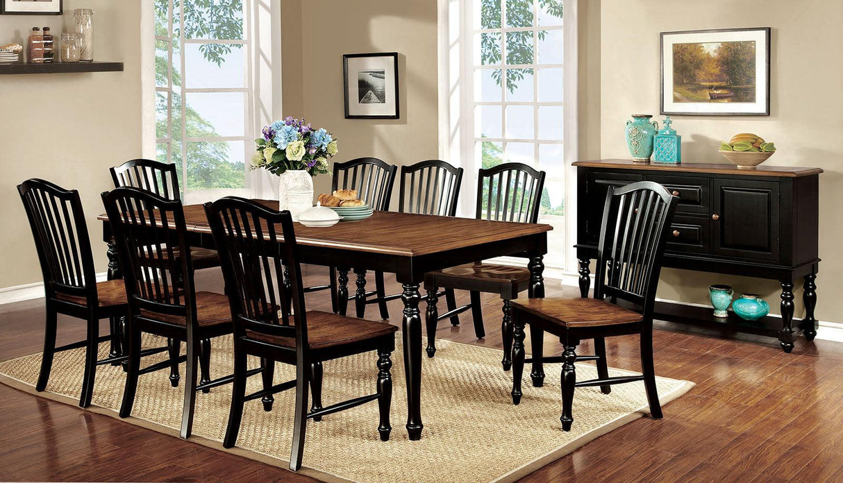 Mayville Black/Antique Oak Dining Table by Furniture of America at Eve Furniture