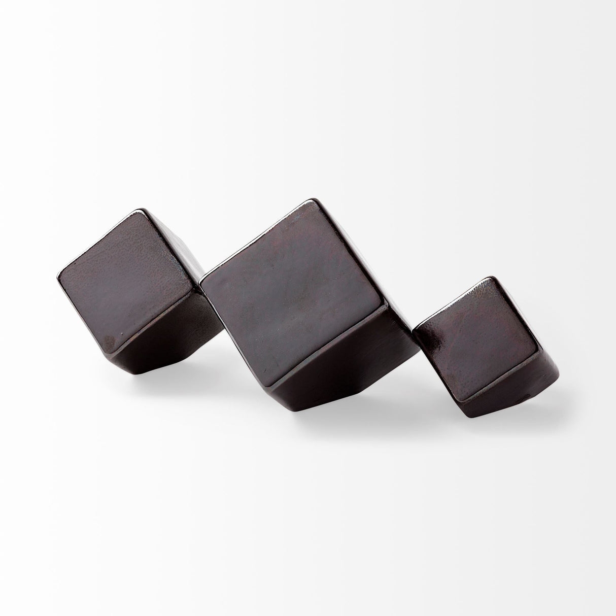Mayweather (Set of 3) Black Geometric Ceramic Cubes by Mercana at Eve Furniture