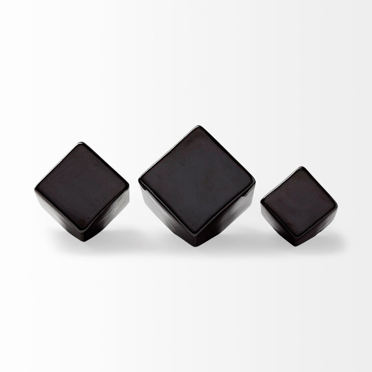 Mayweather (Set of 3) Black Geometric Ceramic Cubes by Mercana at Eve Furniture