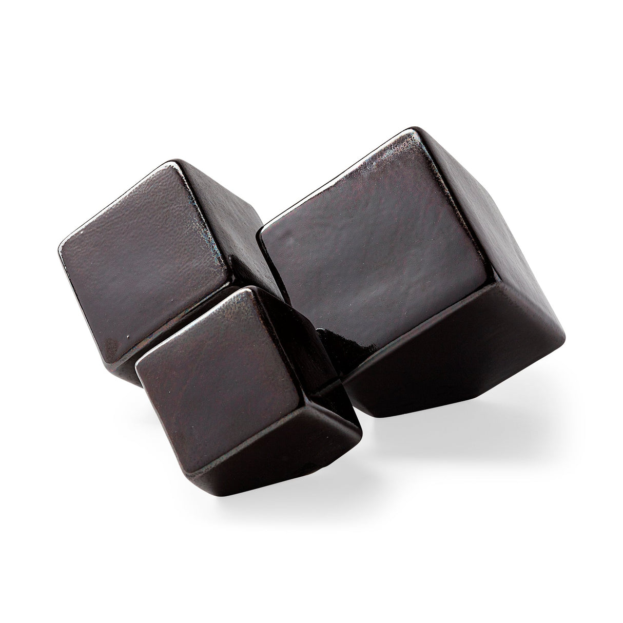 Mayweather (Set of 3) Black Geometric Ceramic Cubes by Mercana at Eve Furniture