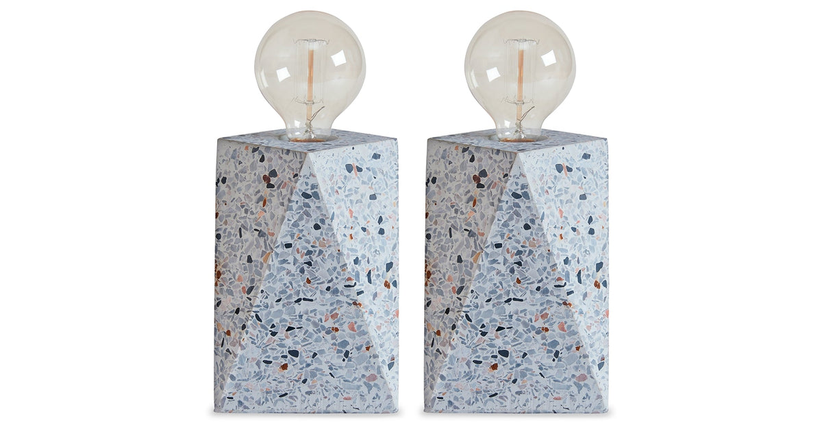 Maywick 2-Piece Table Lamp Set in White by Ashley at Eve Furniture