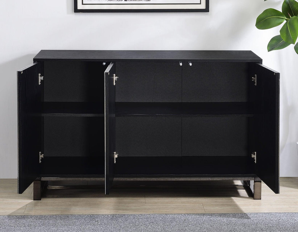 Mazie 3-Door SIdeboard with Patterned Mirror Doors by Steve Silver at Eve Furniture