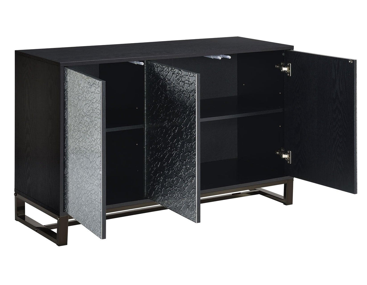 Mazie 3-Door SIdeboard with Patterned Mirror Doors by Steve Silver at Eve Furniture