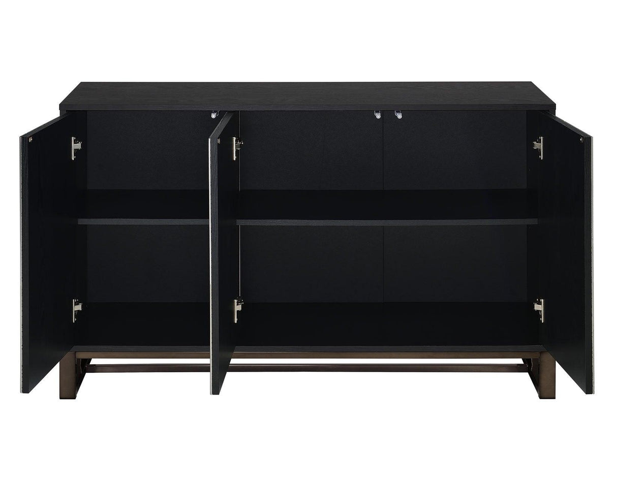 Mazie 3-Door SIdeboard with Patterned Mirror Doors by Steve Silver at Eve Furniture