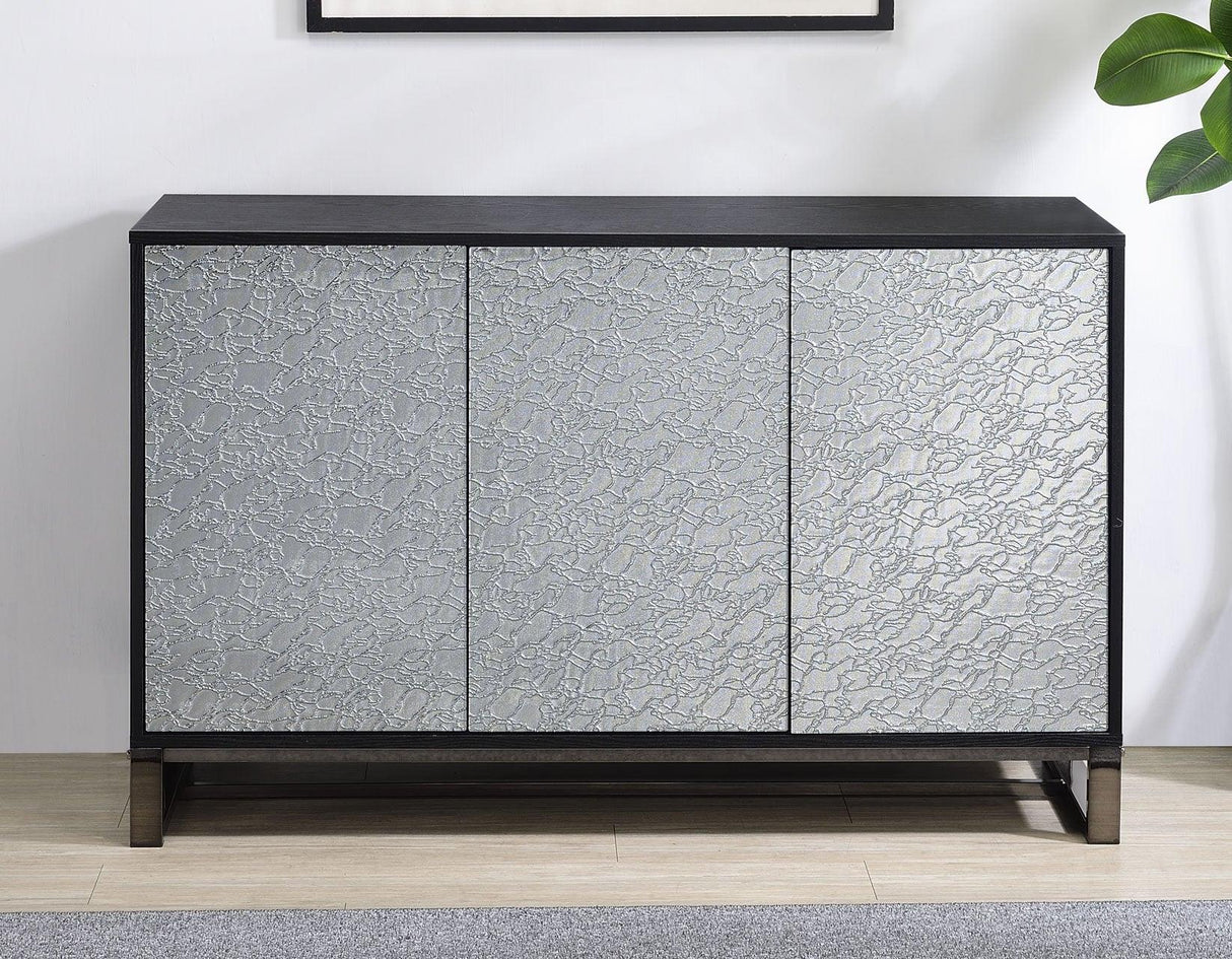 Mazie 3-Door SIdeboard with Patterned Mirror Doors by Steve Silver at Eve Furniture