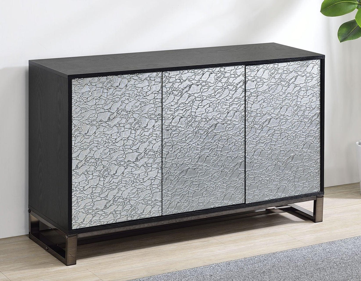 Mazie 3-Door SIdeboard with Patterned Mirror Doors by Steve Silver at Eve Furniture