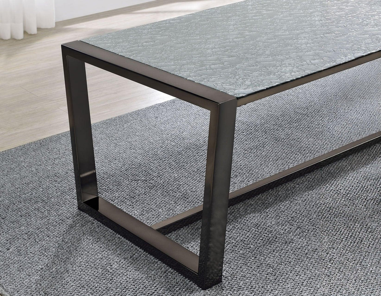 Mazie Coffee Table with Patterned Mirror Top by Steve Silver at Eve Furniture