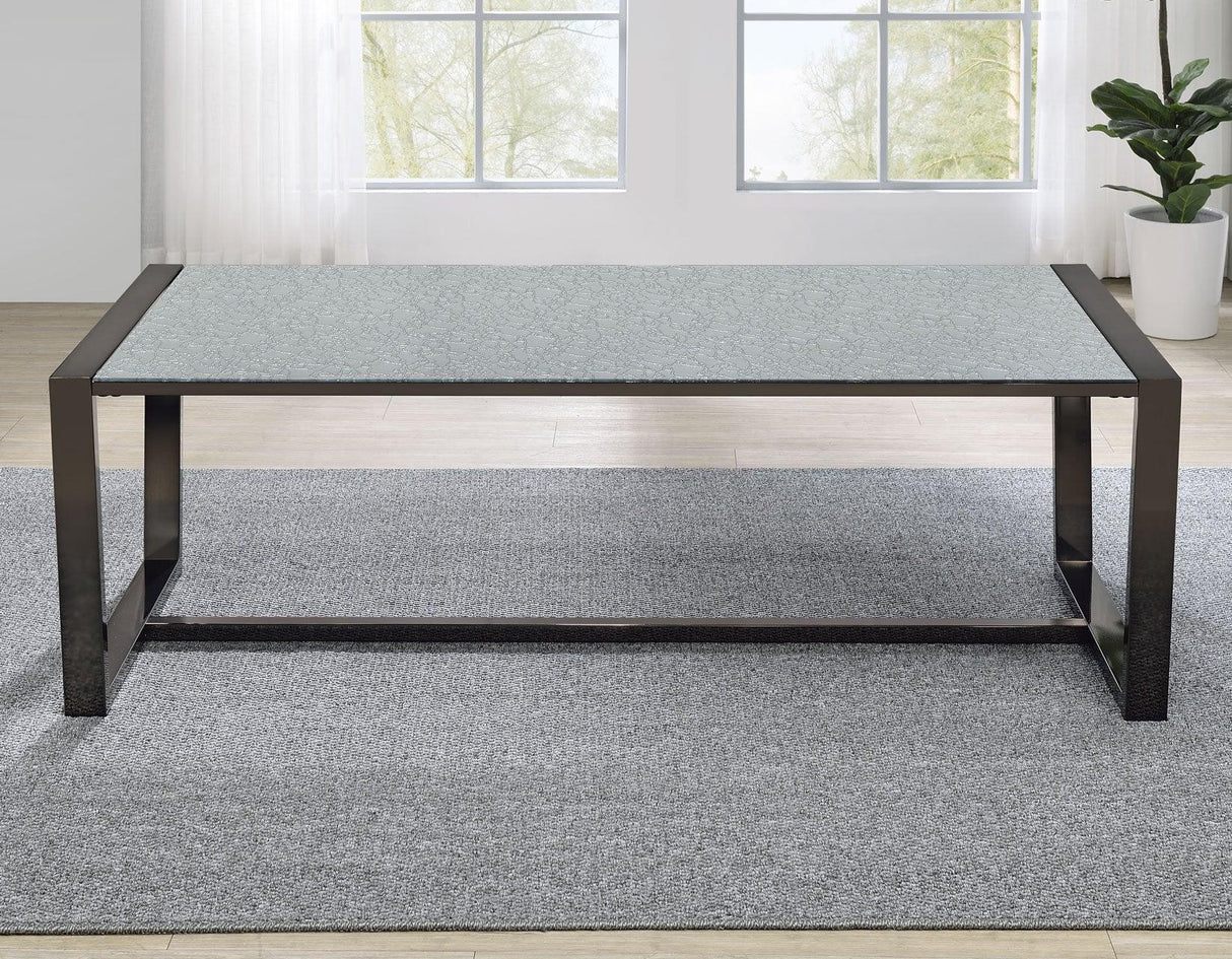 Mazie Coffee Table with Patterned Mirror Top by Steve Silver at Eve Furniture