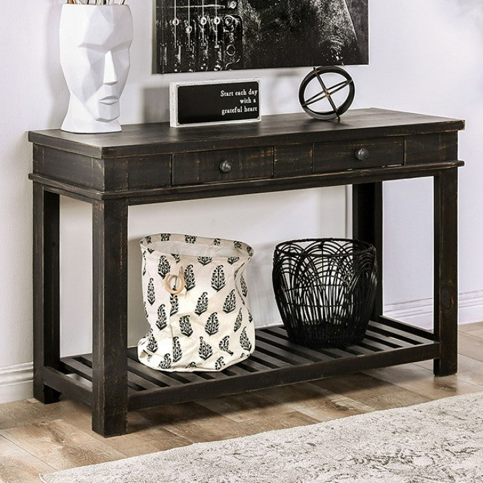 McAllen Rustic Black Sofa Table by Furniture of America at Eve Furniture