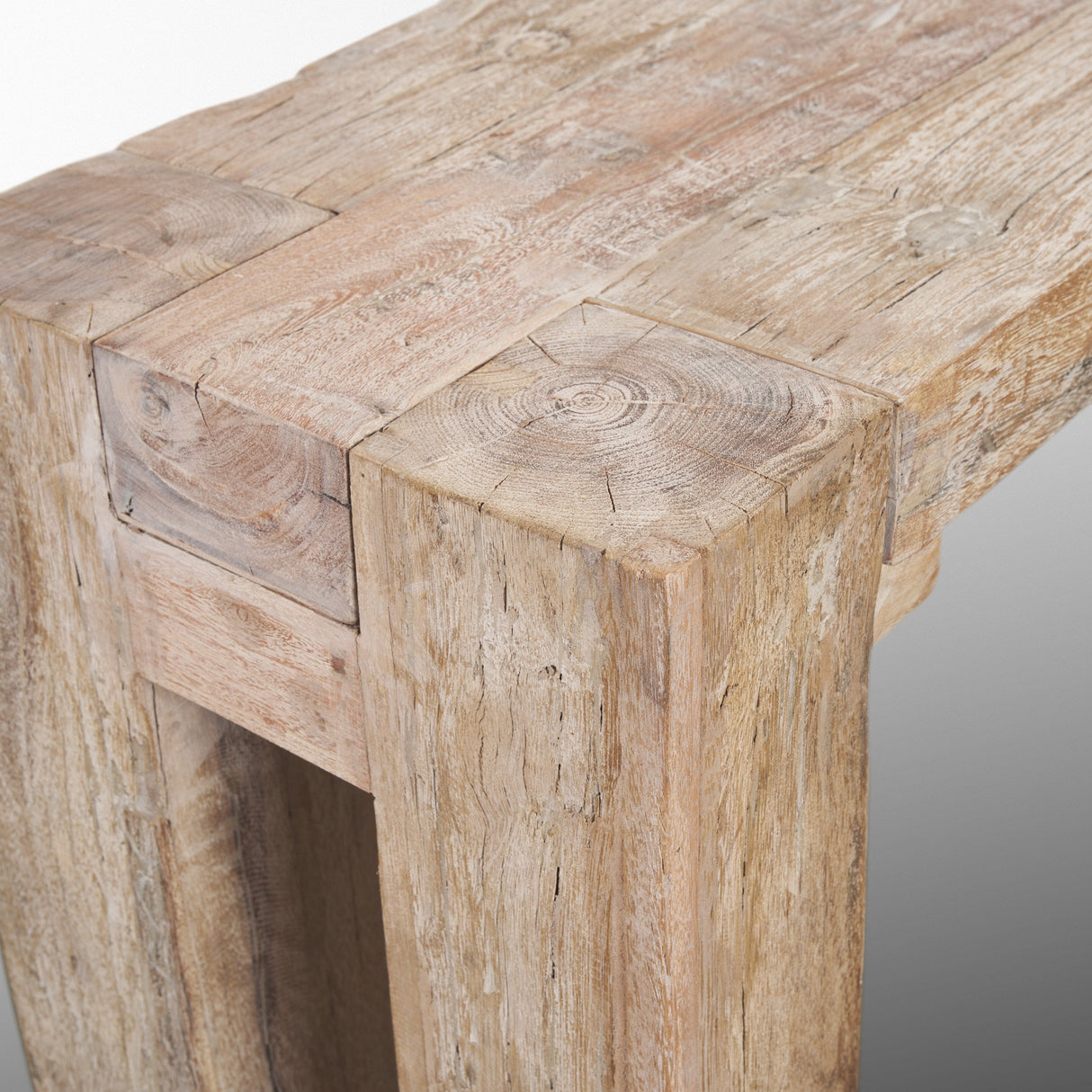 McArthur Whitewash Reclaimed Wood Console Table by Mercana at Eve Furniture