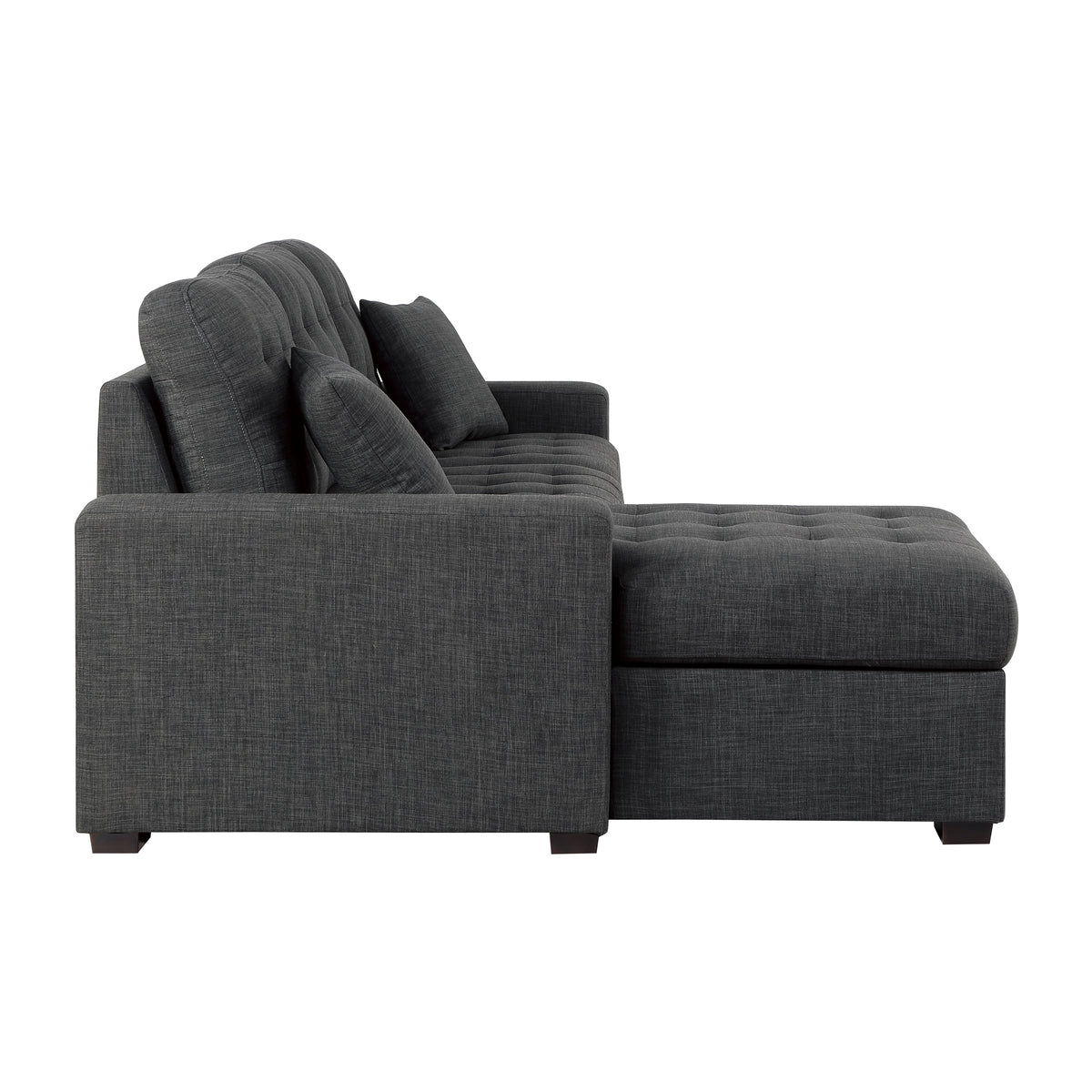McCafferty Dark Gray 2-Piece Sectional with Pull-out Bed and Left Chaise with Hidden Storage by Homelegance at Eve Furniture