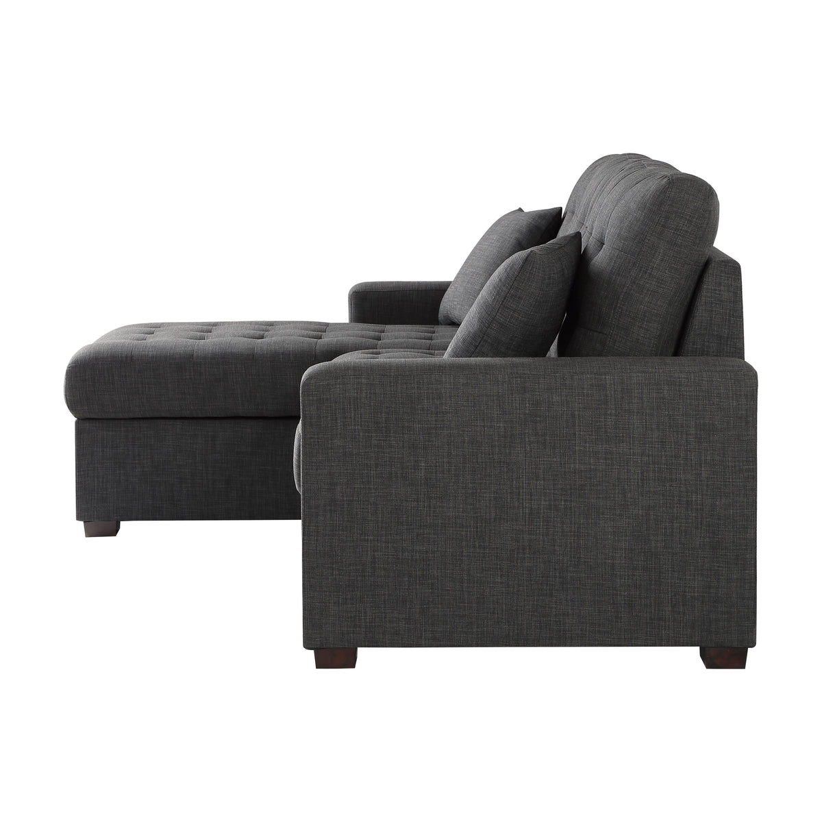 McCafferty Dark Gray 2-Piece Sectional with Pull-out Bed and Left Chaise with Hidden Storage by Homelegance at Eve Furniture