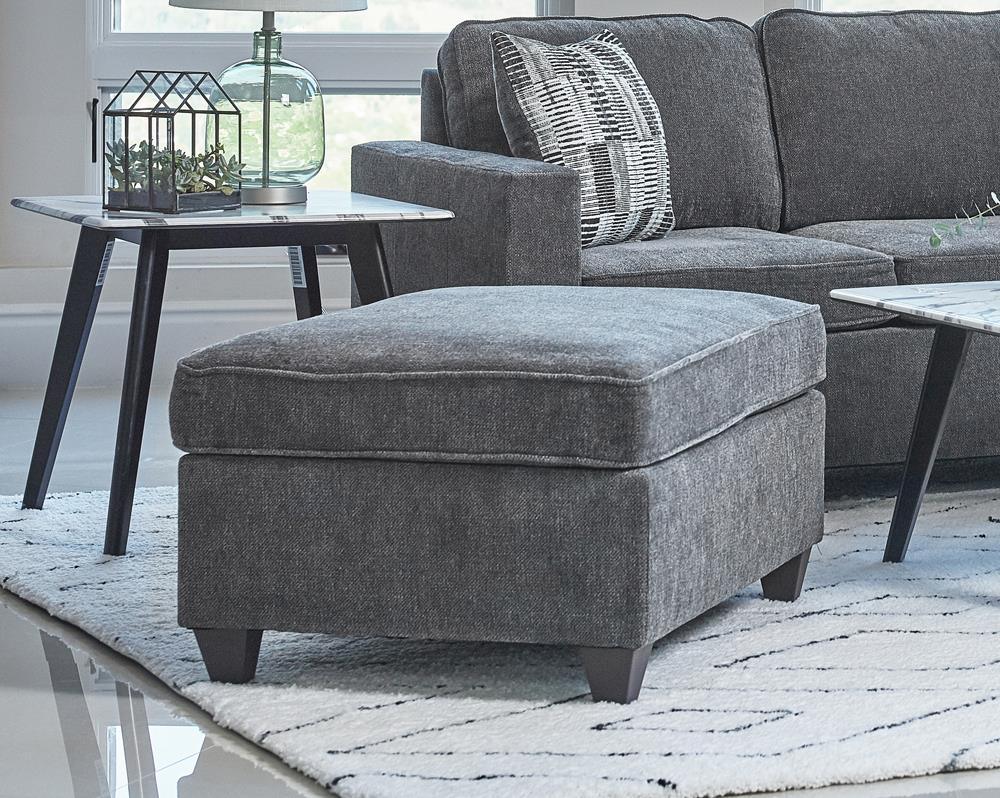Mccord Dark Gray Upholstered Ottoman by Coaster at Eve Furniture