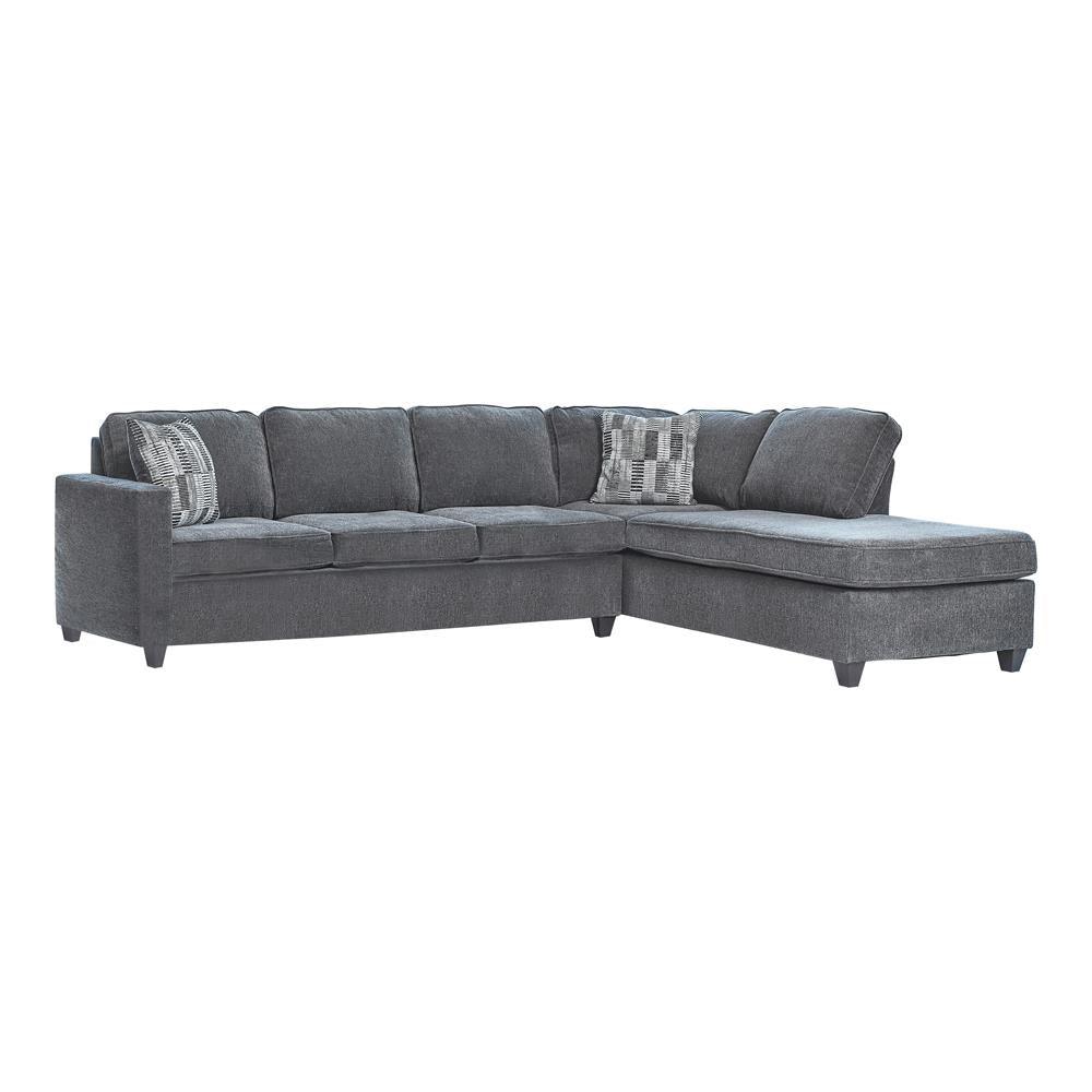 Mccord Dark Grey Upholstered Track Arm Sectional Sofa by Coaster at Eve Furniture