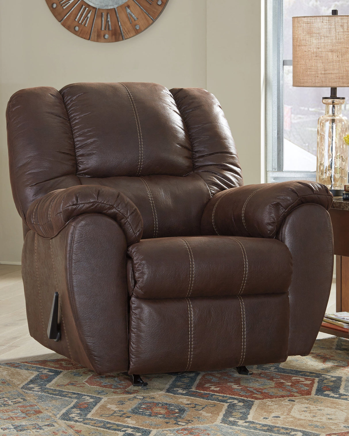 McGann Walnut Recliner by Ashley at Eve Furniture