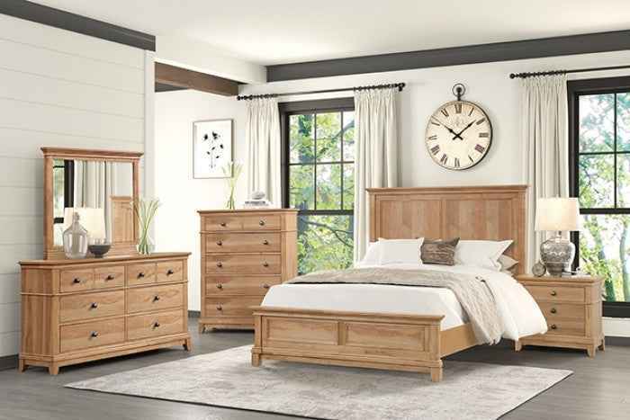McHenry Natural Oak 5-Piece Queen Bedroom Set by Furniture of America at Eve Furniture
