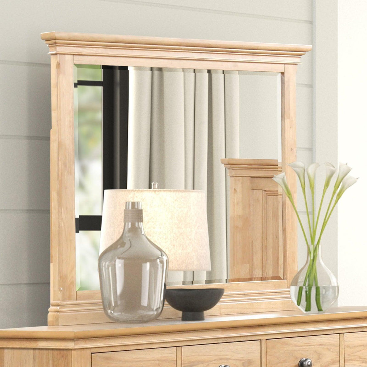 McHenry Natural Oak Mirror by Furniture of America at Eve Furniture