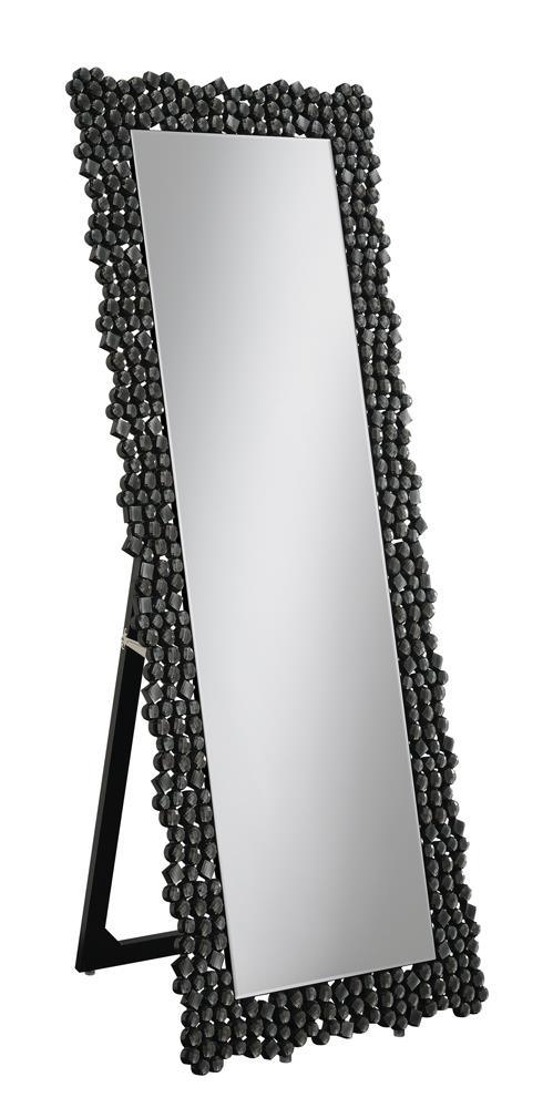 McKay Silver/Smoky Gray Textural Frame Cheval Floor Mirror by Coaster at Eve Furniture