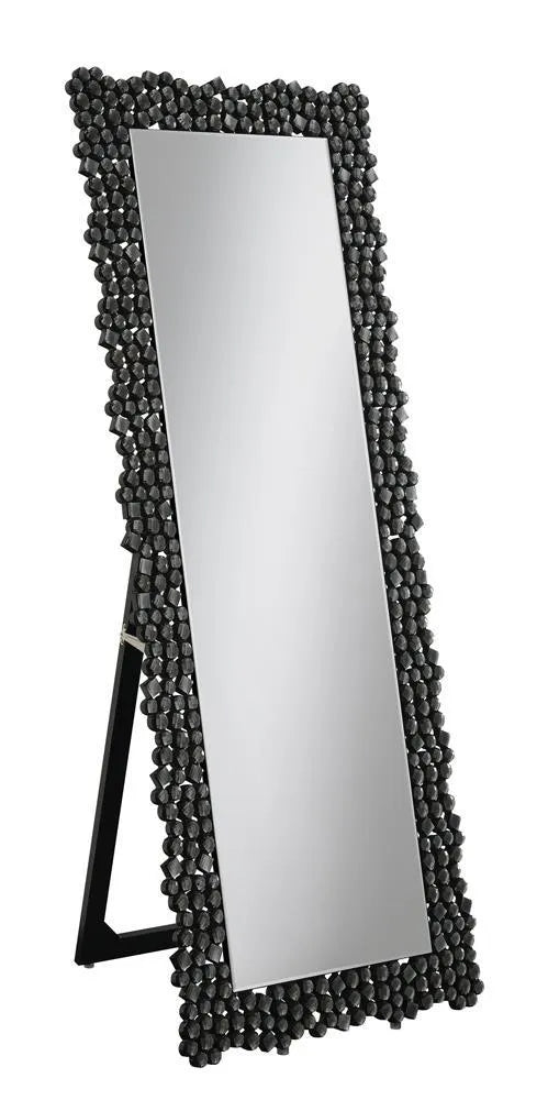 McKay Silver/Smoky Gray Textural Frame Cheval Floor Mirror by Coaster at Eve Furniture