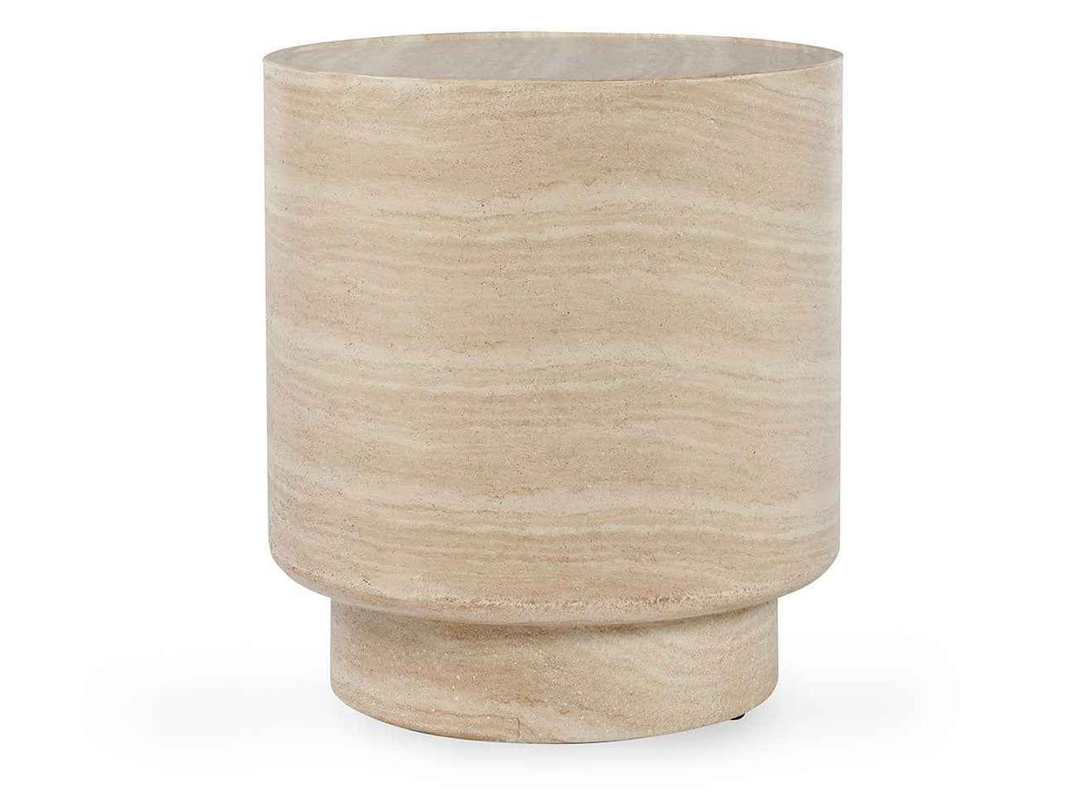 Mckenna Natural Outdoor Round End Table by Classic Home at Eve Furniture