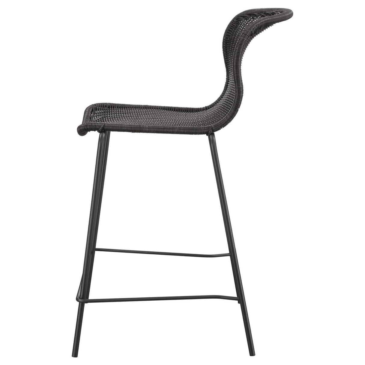 McKinley Brown/Sandy Black Upholstered Counter Height Stools with Footrest, Set of 2 by Coaster at Eve Furniture