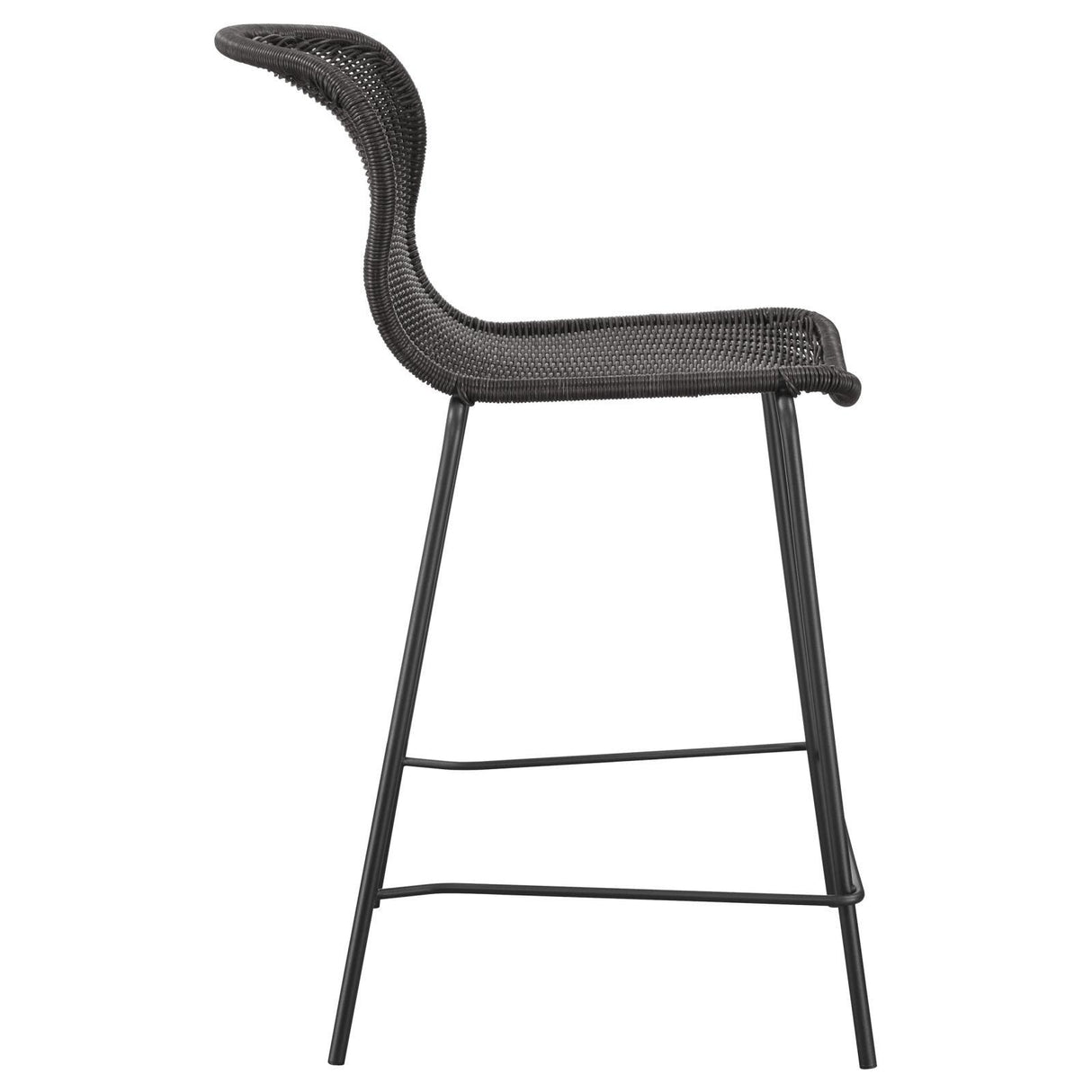 McKinley Brown/Sandy Black Upholstered Counter Height Stools with Footrest, Set of 2 by Coaster at Eve Furniture