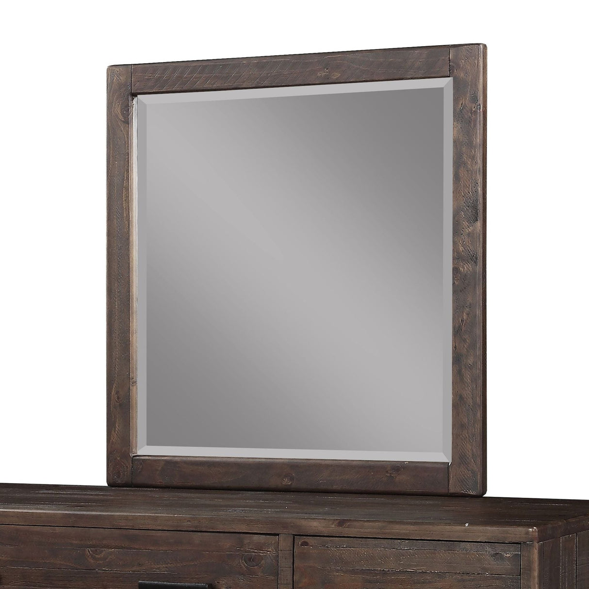 McKinney Solid Wood Beveled Glass Mirror in Espresso Pine by Modus Furniture at Eve Furniture