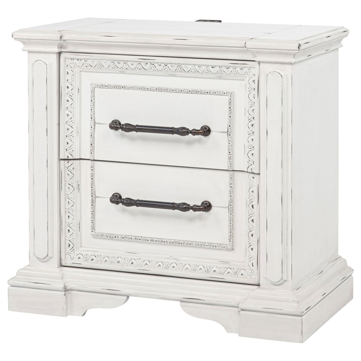 McKinney Vintage White 2-drawer Nightstand with Dual USB by Coaster at Eve Furniture